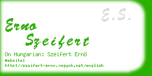 erno szeifert business card
